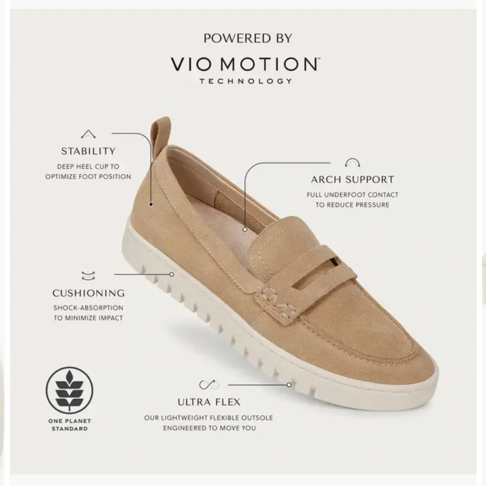 Vionic Uptown Hybrid Sand Suede Lug Sole Comfort Loafers 9 Classic Preppy Sporty - Picture 14 of 15